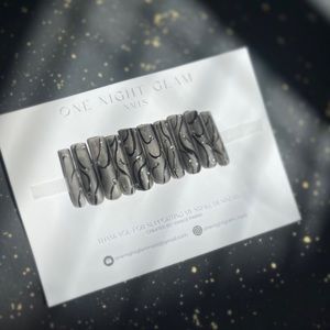 - XL BLACK JELLY NAILS w RHINESTONES